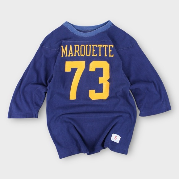 Champion Other - 1960s Champion Marquette University Football Shirt 3/4 Sleeve Blue Sz S Rare USA